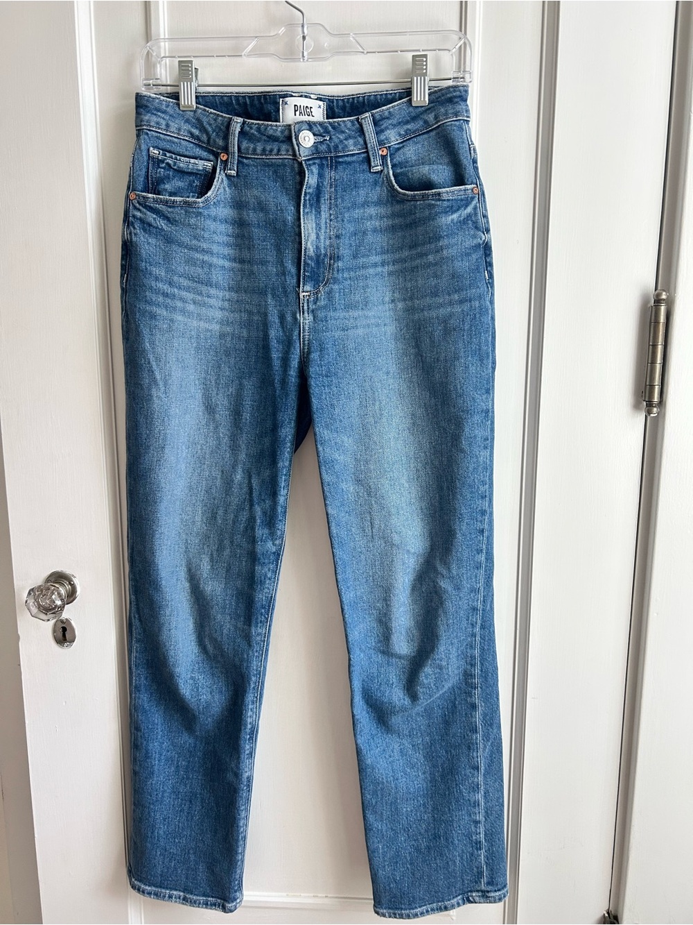 PAIGE Stella crop jeans in seawater distressed size 27